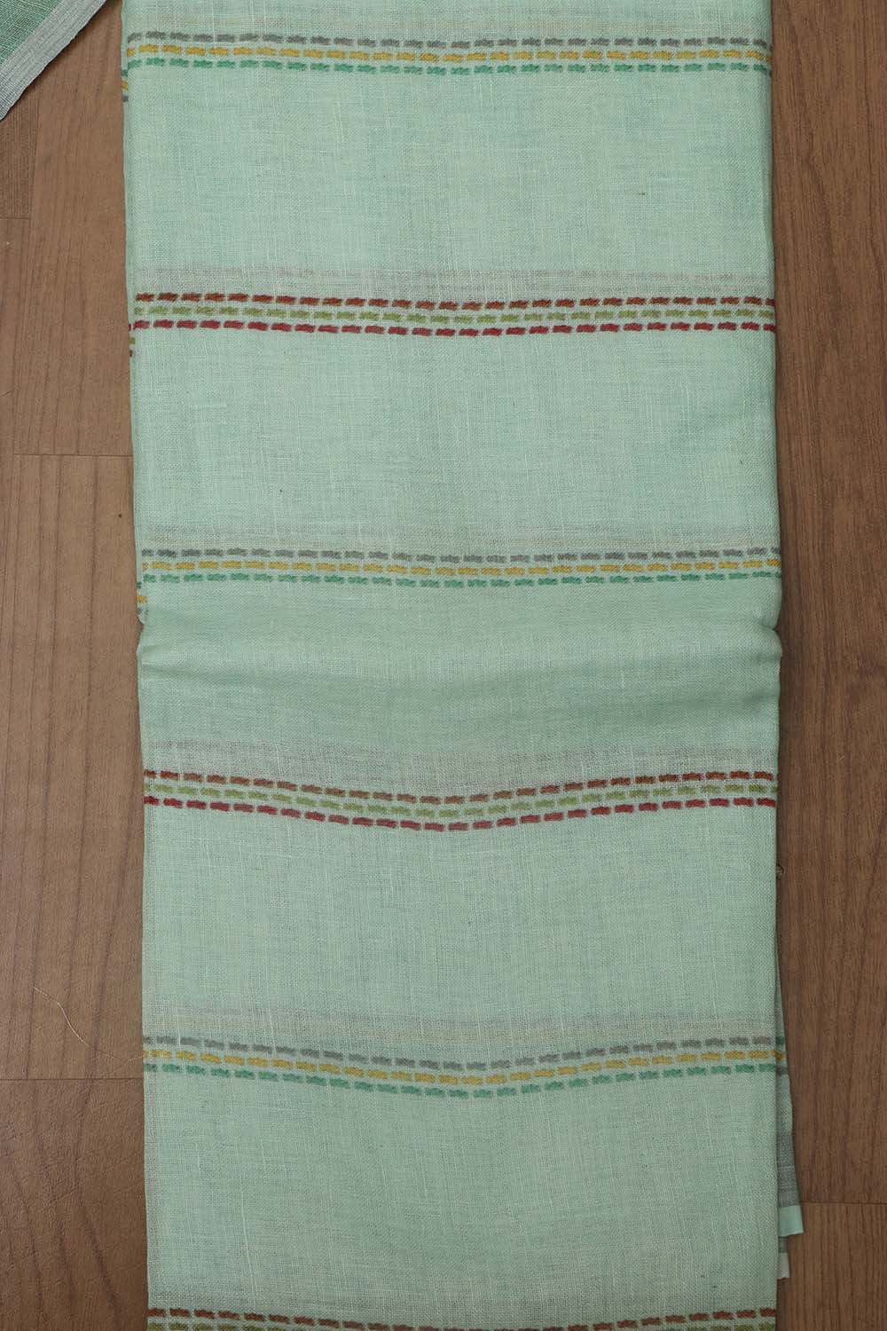 Blue Linen Digital Printed Three Piece Suit Set - Luxurion World