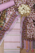Stylish Purple Linen Suit Set with Digital Print - Luxurion World