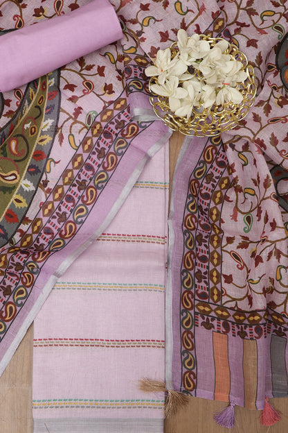 Stylish Purple Linen Suit Set with Digital Print - Luxurion World