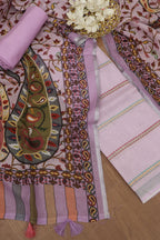 Stylish Purple Linen Suit Set with Digital Print - Luxurion World