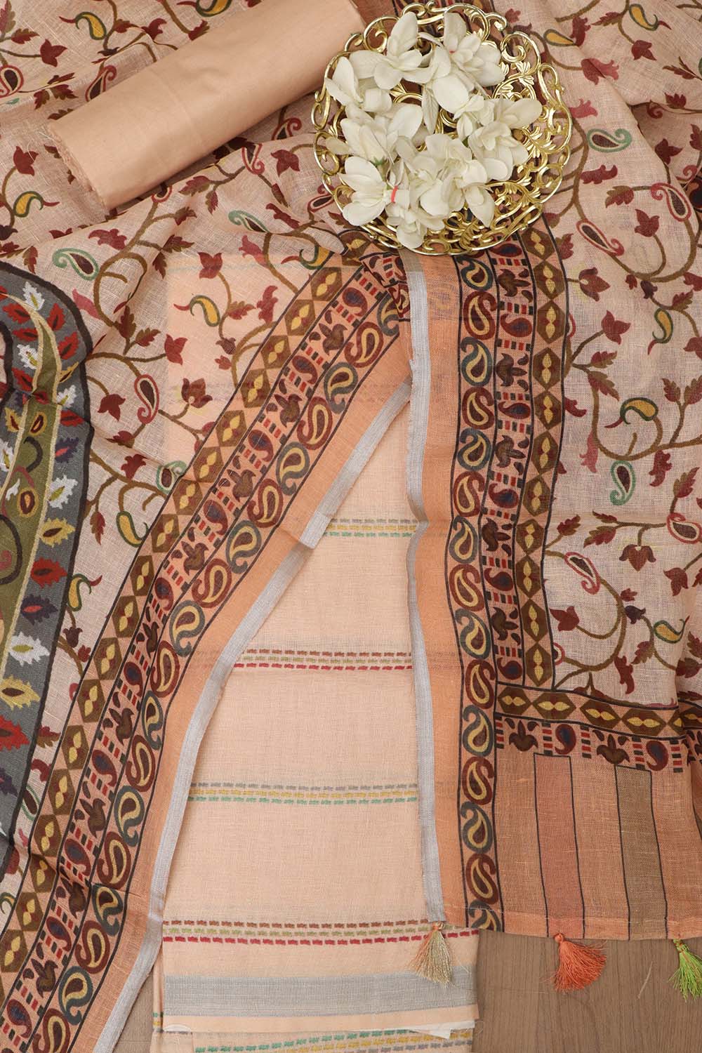 Chic Pastel Linen Digital Printed Three Piece Suit Set - Luxurion World