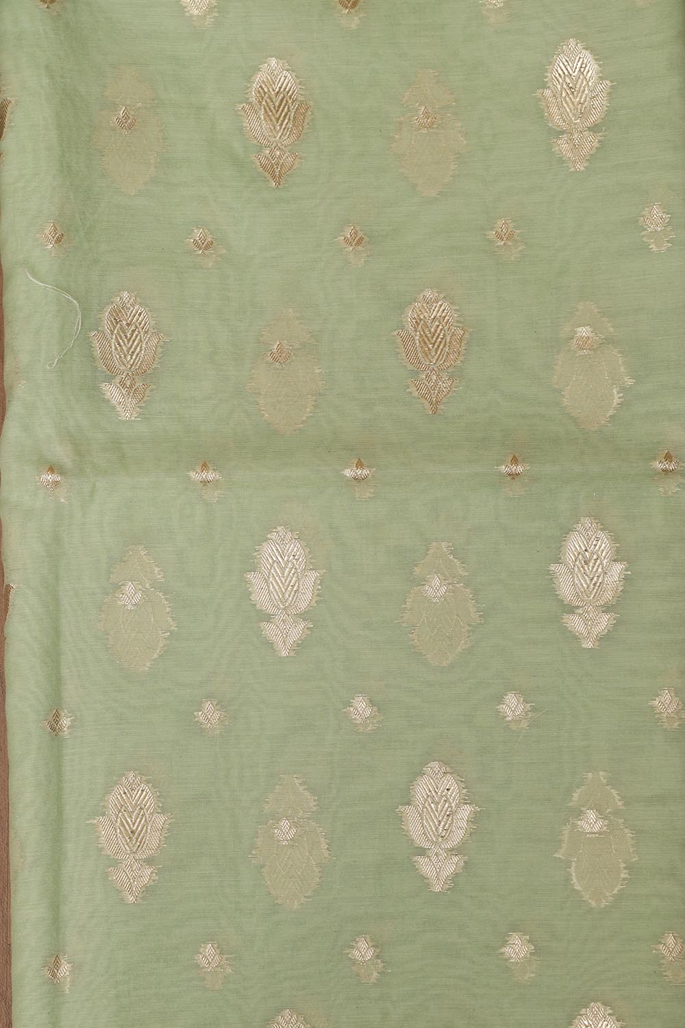 Green Banarasi Chanderi Silk Three Piece Unstitched Suit Set - Luxurion World