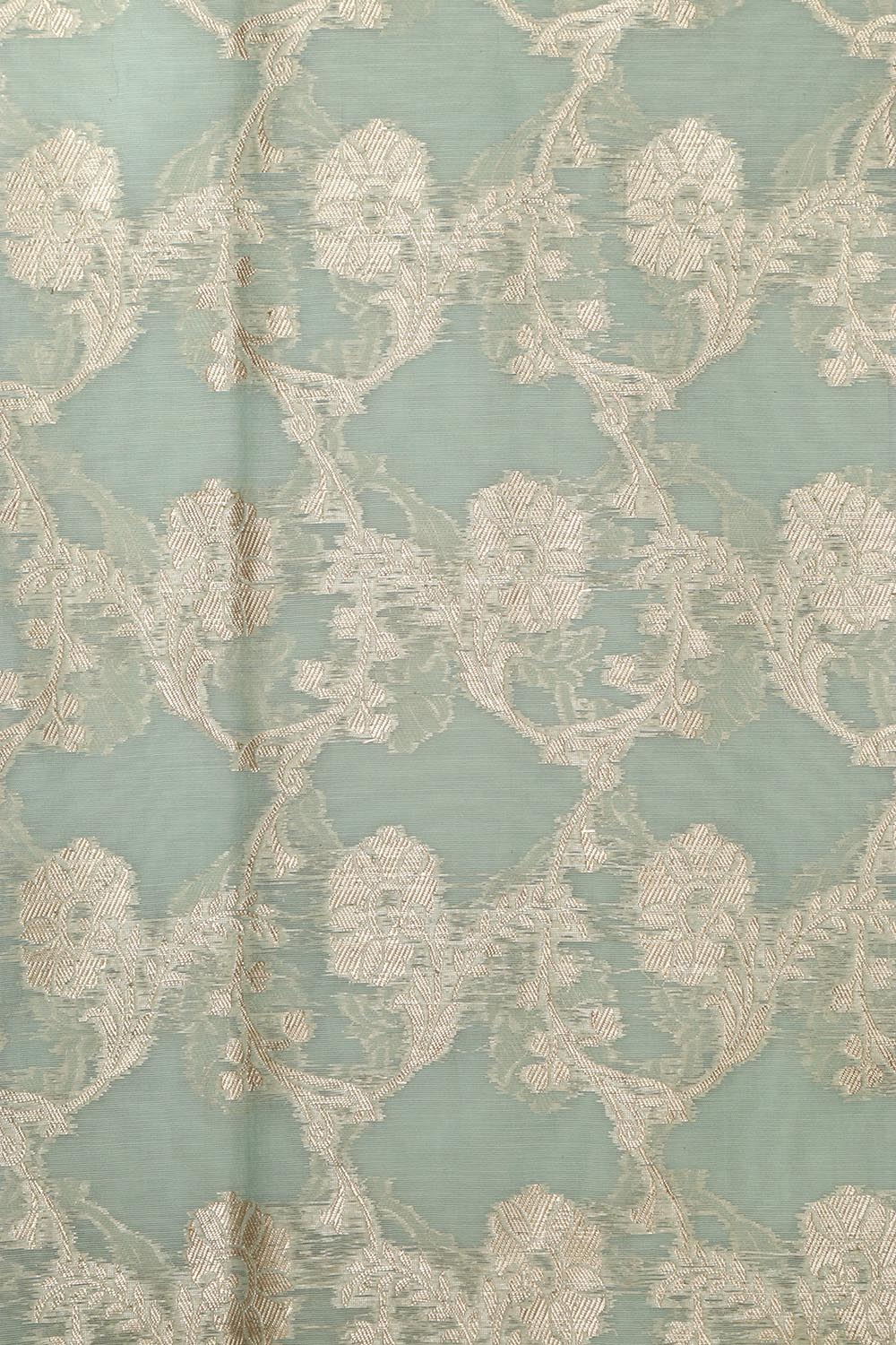 Blue Banarasi Chanderi Silk Three Piece Unstitched Suit Set - Luxurion World