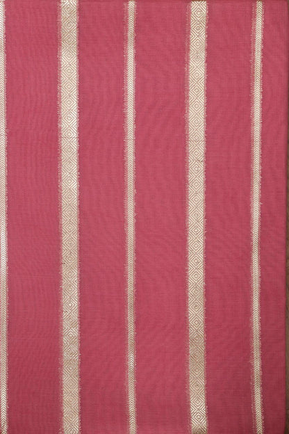 Stunning Pink Banarasi Chanderi Silk Three Piece Unstitched Suit Set - Luxurion World