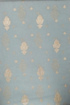 Blue Banarasi Chanderi Silk Three Piece Unstitched Suit Set - Luxurion World