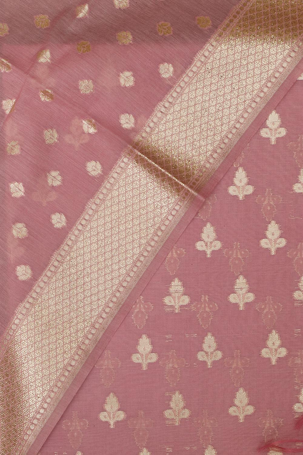 Stunning Pink Banarasi Chanderi Silk Three Piece Unstitched Suit Set - Luxurion World