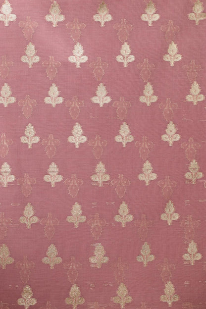 Stunning Pink Banarasi Chanderi Silk Three Piece Unstitched Suit Set - Luxurion World