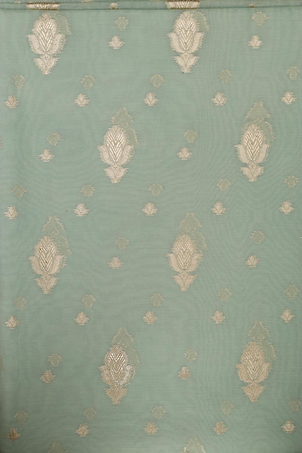 Green Banarasi Chanderi Silk Shaded Three Piece Unstitched Suit Set - Luxurion World