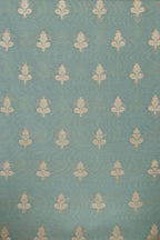 Elegant Blue Banarasi Chanderi Silk Shaded Three Piece Unstitched Suit Set - Luxurion World