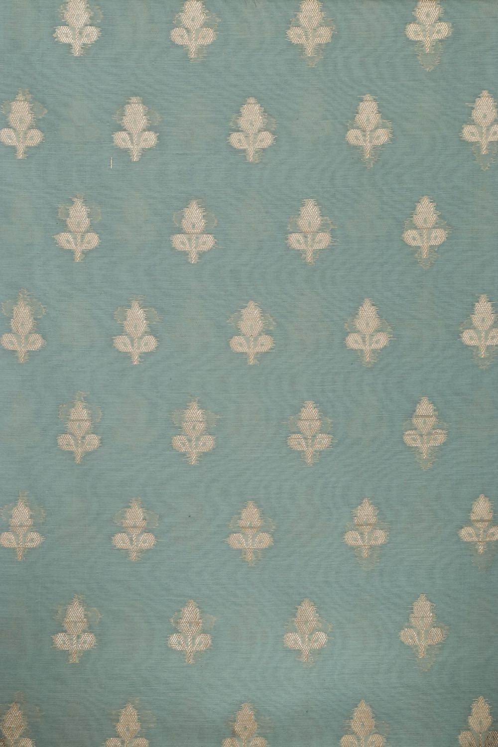 Elegant Blue Banarasi Chanderi Silk Shaded Three Piece Unstitched Suit Set - Luxurion World