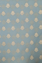Elegant Blue Banarasi Chanderi Silk Shaded Three Piece Unstitched Suit Set - Luxurion World