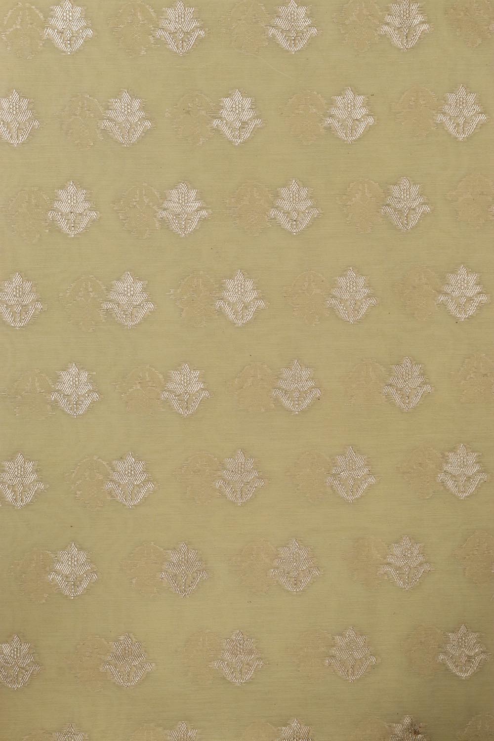 Yellow Banarasi Chanderi Silk Shaded Three Piece Unstitched Suit Set - Luxurion World