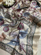 Pastel Digital Printed Chanderi Silk Embroidered Three Piece Suit Set - Luxurion World