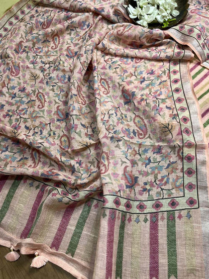 Pastel Digital Printed Linen Three Piece Suit Set - Luxurion World