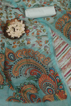 Vibrant Blue Digital Printed Linen Three Piece Suit Set - Luxurion World