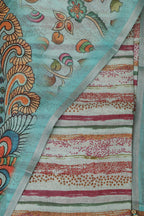 Vibrant Blue Digital Printed Linen Three Piece Suit Set - Luxurion World