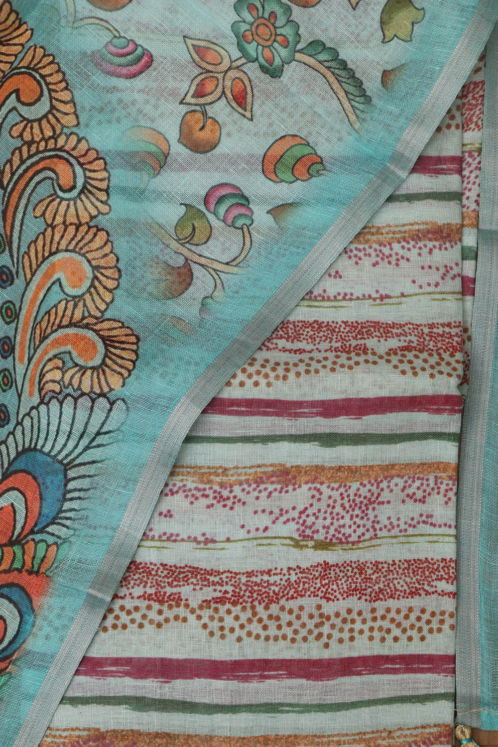 Vibrant Blue Digital Printed Linen Three Piece Suit Set - Luxurion World