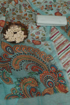 Stunning Blue Digital Printed Linen Three Piece Suit Set - Luxurion World
