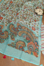 Stunning Blue Digital Printed Linen Three Piece Suit Set - Luxurion World