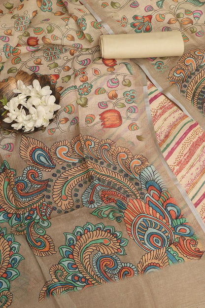 Pastel Digital Printed Linen Three Piece Suit Set - Luxurion World