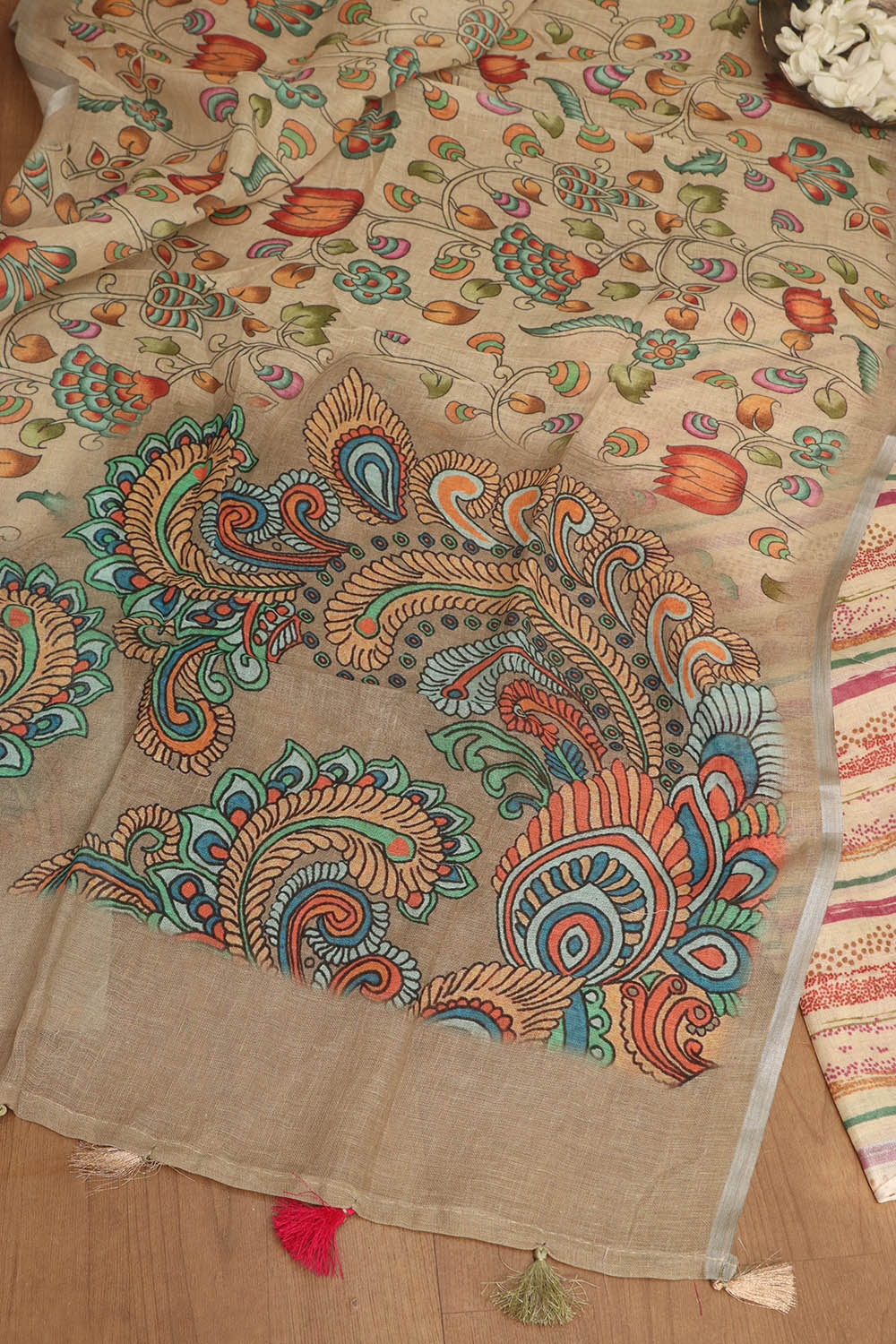 Pastel Digital Printed Linen Three Piece Suit Set - Luxurion World