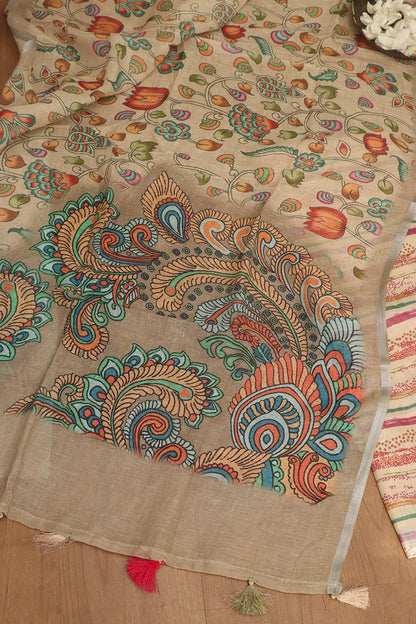 Pastel Digital Printed Linen Three Piece Suit Set - Luxurion World