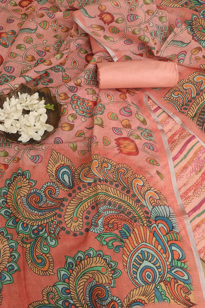 Vibrant Orange Digital Printed Linen Three Piece Suit Set - Luxurion World