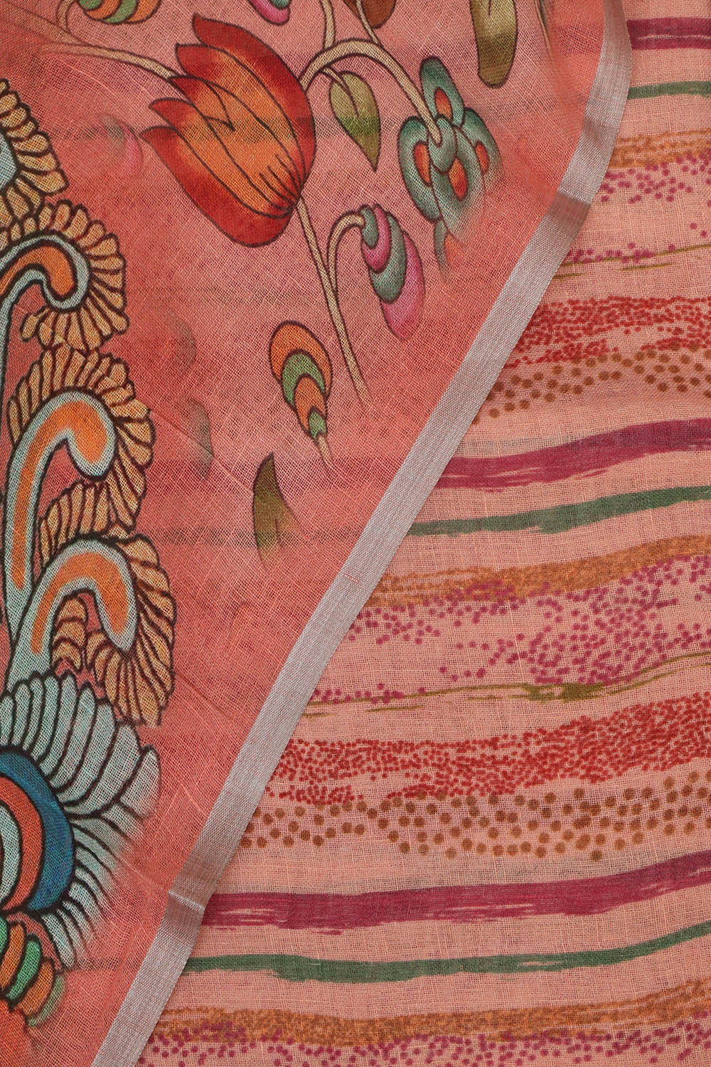 Vibrant Orange Digital Printed Linen Three Piece Suit Set - Luxurion World