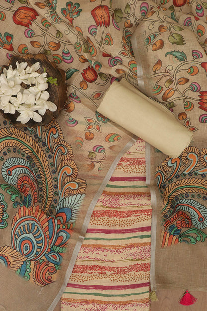 Pastel Digital Printed Linen Three Piece Suit Set - Luxurion World