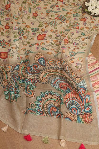 Pastel Digital Printed Linen Three Piece Suit Set - Luxurion World