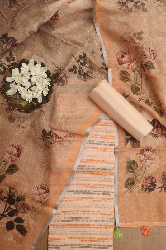 Pastel Digital Printed Linen Three Piece Suit Set - Luxurion World