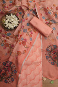 Vibrant Orange Digital Printed Linen Three Piece Suit Set - Luxurion World