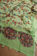 Vibrant Green Digital Printed Linen Three Piece Suit Set - Luxurion World