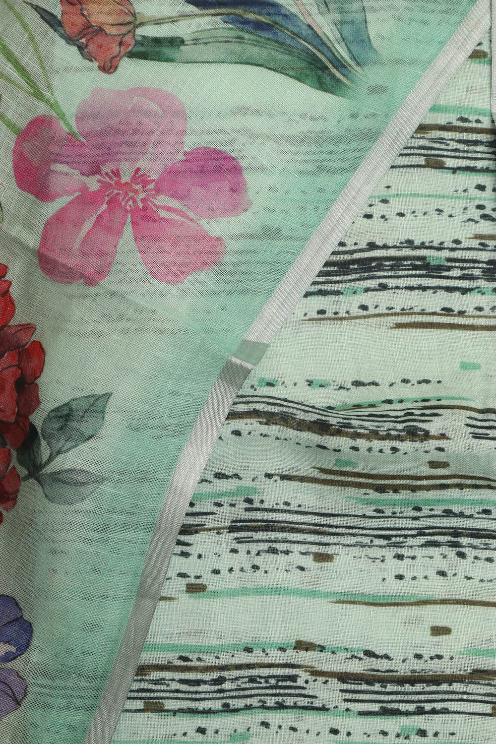 Stunning Blue Digital Printed Linen Three Piece Suit Set - Luxurion World