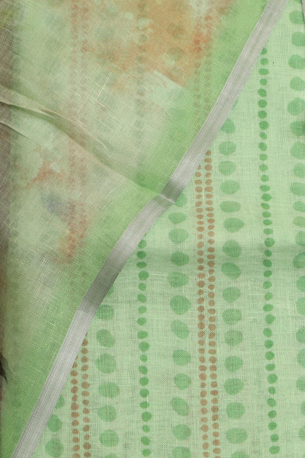 Vibrant Green Digital Printed Linen Three Piece Suit Set - Luxurion World