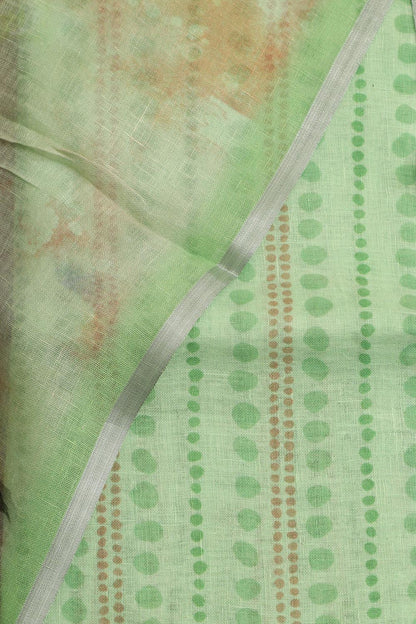 Vibrant Green Digital Printed Linen Three Piece Suit Set - Luxurion World