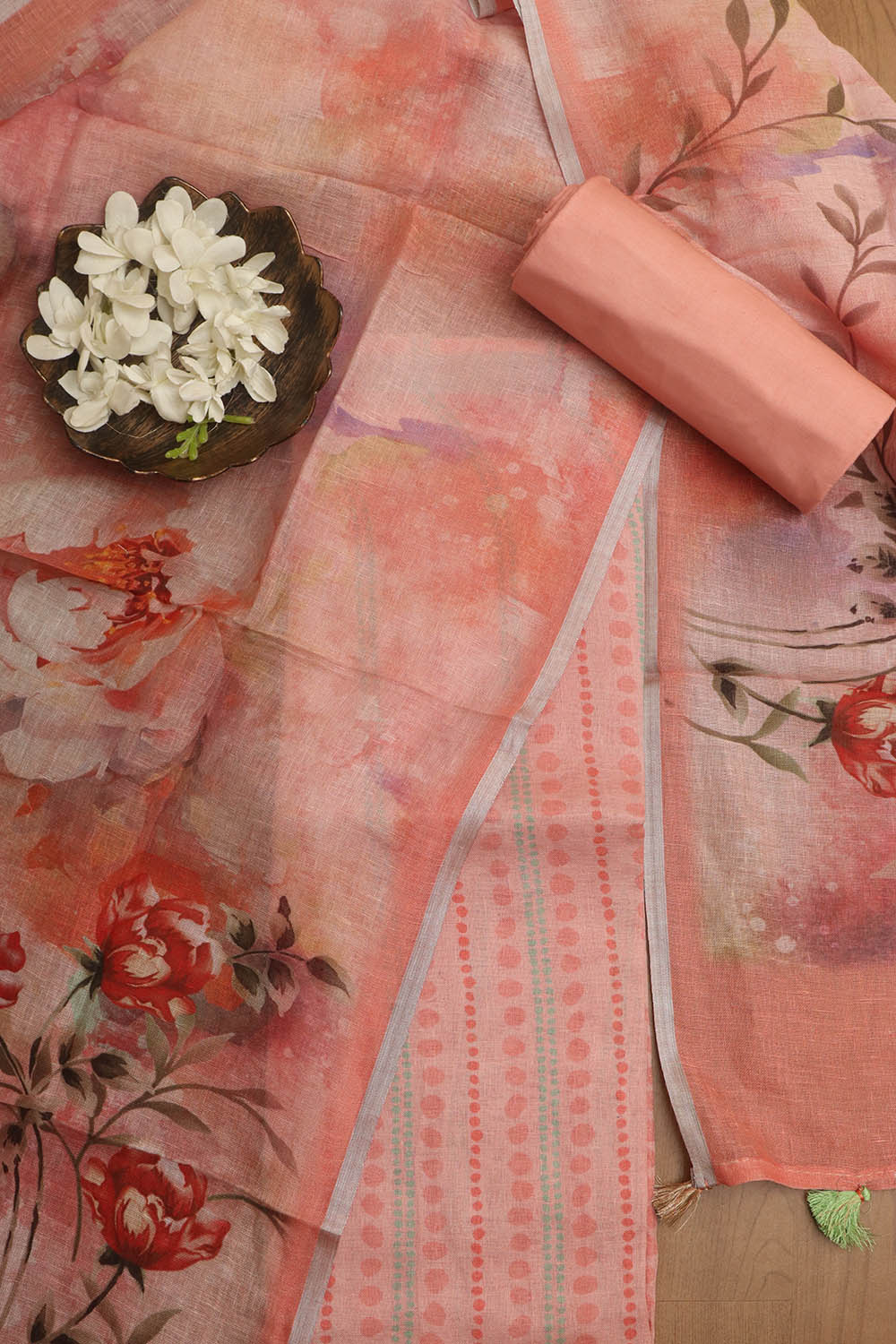 Vibrant Digital Printed Linen Three Piece Suit Set - Luxurion World