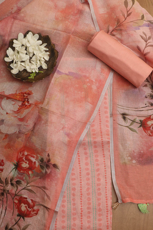 Vibrant Digital Printed Linen Three Piece Suit Set - Luxurion World