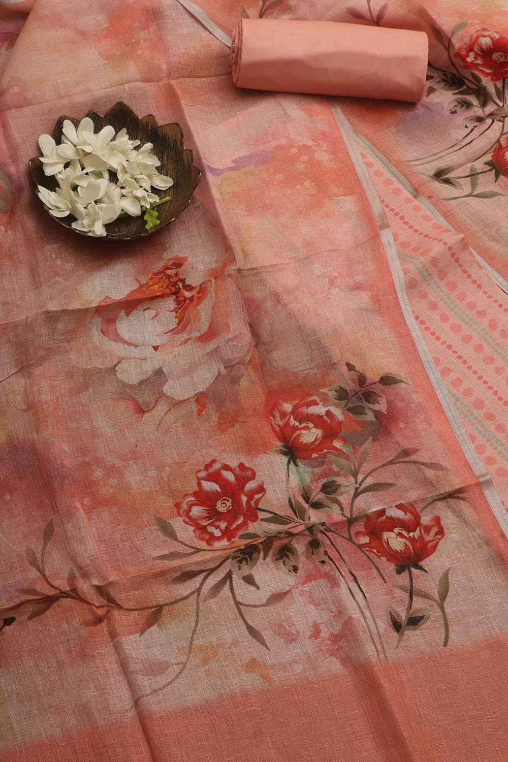 Vibrant Digital Printed Linen Three Piece Suit Set - Luxurion World