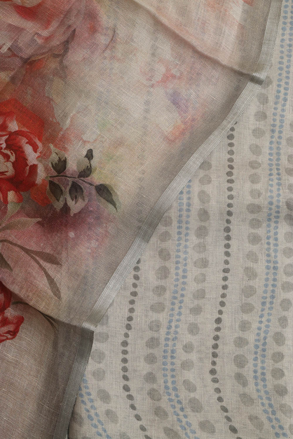 Vibrant Grey Digital Printed Linen Three Piece Suit Set - Luxurion World