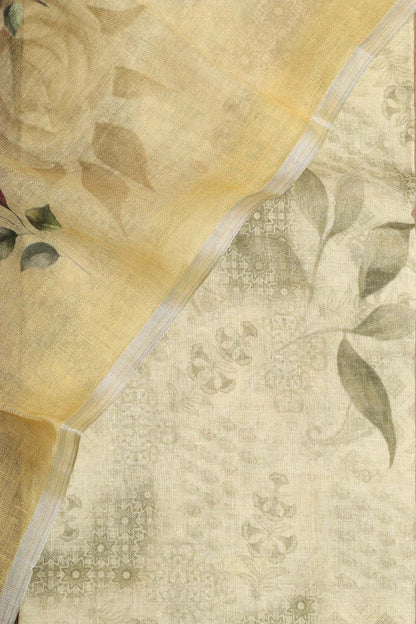 Sunshine Yellow Digital Printed Linen Three Piece Suit Set - Luxurion World