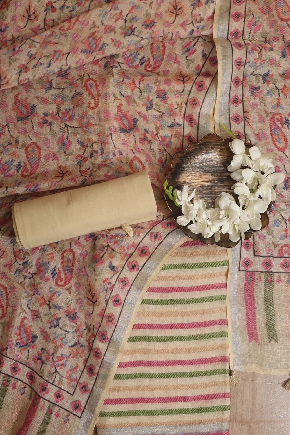 Sunshine Yellow Digital Printed Linen Three Piece Suit Set - Luxurion World