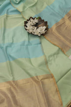 Green Maheshwari Cotton 4 Ply Three Piece Unstitched Suit Set - Luxurion World