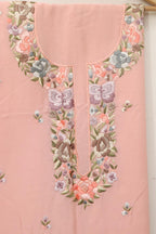 Pink Parsi Embroidered Georgette Two Piece Unstitched Suit Set - Luxurion World