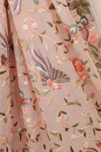 Pink Parsi Embroidered Georgette Two Piece Unstitched Suit Set - Luxurion World