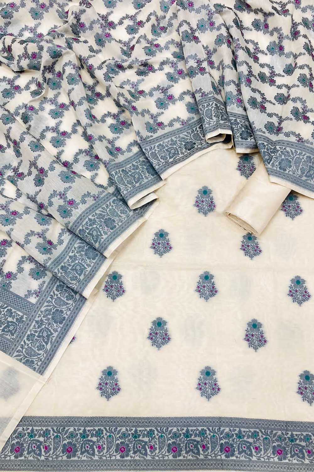 Banarasi Dyeable Cotton Meenakari Suit Set