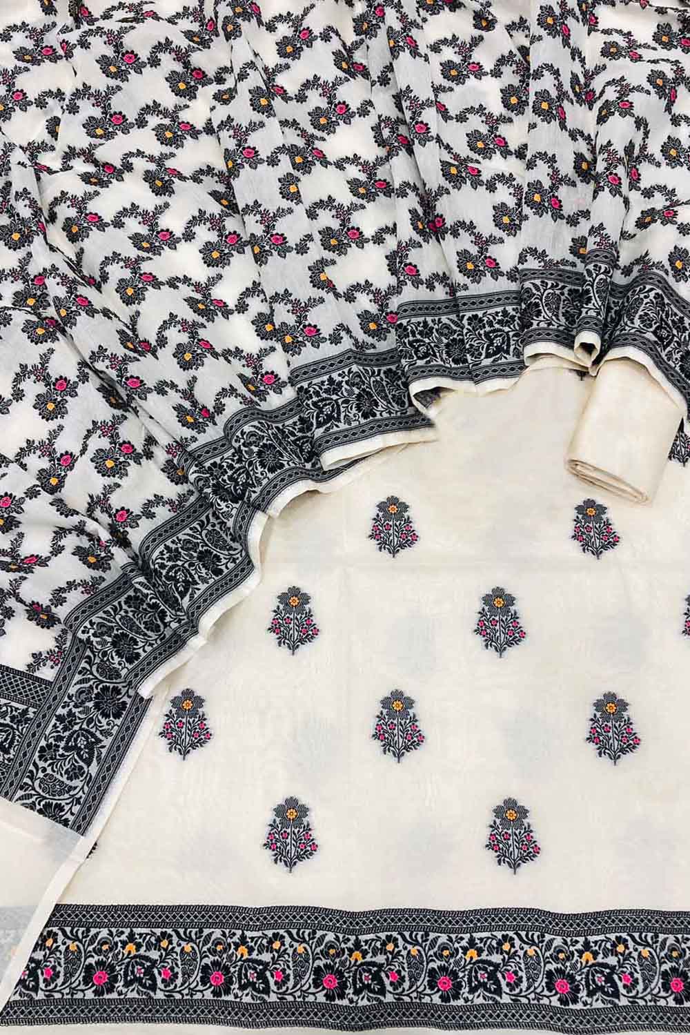 Banarasi Dyeable Cotton Meenakari Suit Set