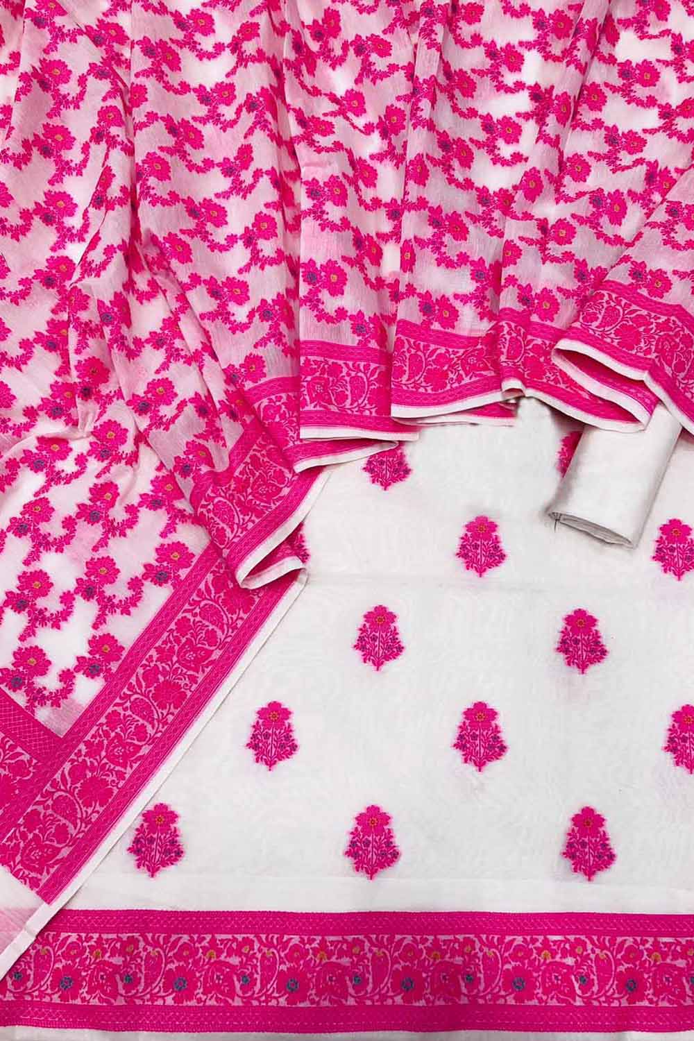 Banarasi Dyeable Cotton Meenakari Suit Set