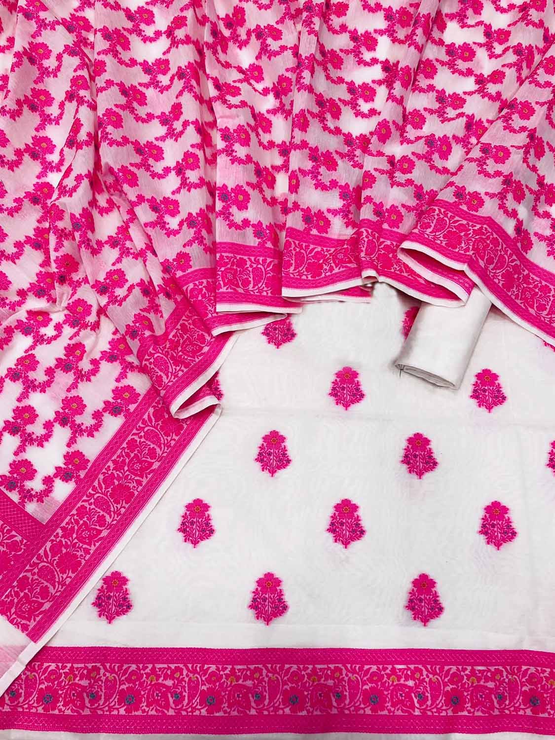 Banarasi Dyeable Cotton Meenakari Suit Set