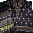 Black Ajrakh Block Printed Modal Silk Unstitched Suit Set